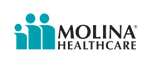 Logo of Molina Healthcare featuring three stylized figures in dark teal to the left of the company name, with the word 'MOLINA' in black and 'HEALTHCARE' in a lighter shade of black.