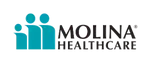 Logo of Molina Healthcare featuring three stylized figures in dark teal to the left of the company name, with the word 'MOLINA' in black and 'HEALTHCARE' in a lighter shade of black.